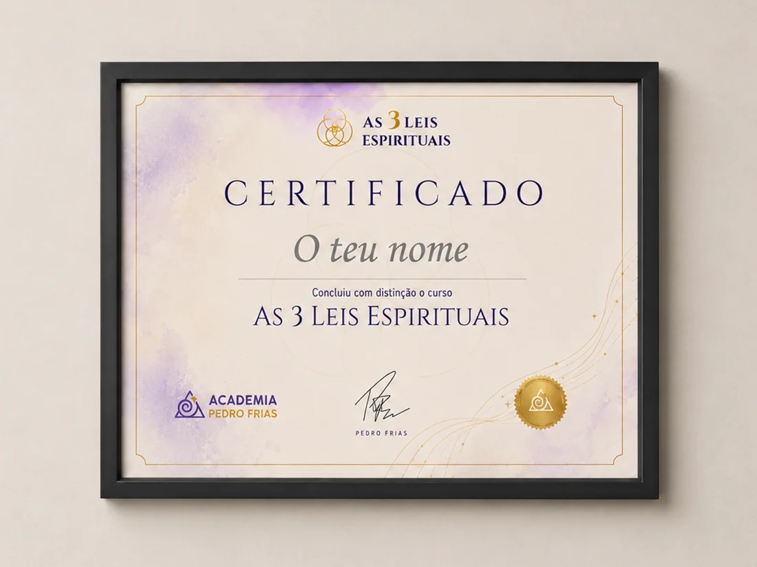 Certificado do curso As 3 Leis Espirituais